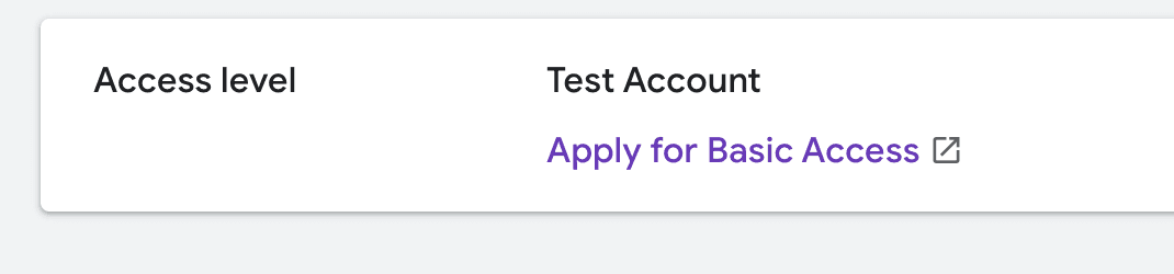 Apply for Basic Access