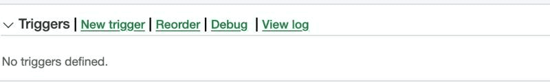 Triggers section of a Sage Intacct object with the New trigger link